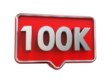 Beyaz arka planda yüz bin takipçi