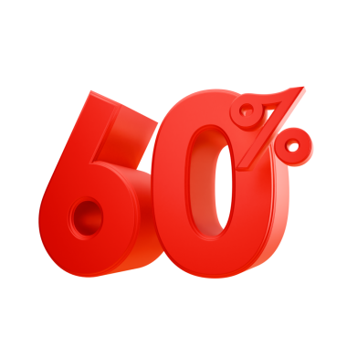 Beyaz arka planda izole edilmiş% kırmızı indirim. vektör illüstrasyonu.