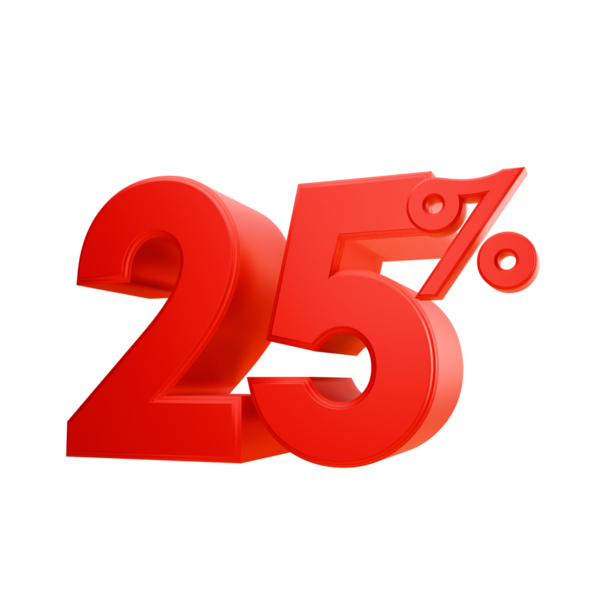 3D görüntüleme 3D numara 20% Beyaz arkaplan, kırpma yolu izole.