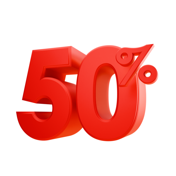 İndirim% 6 kırmızı renk 3 d illüstrasyon