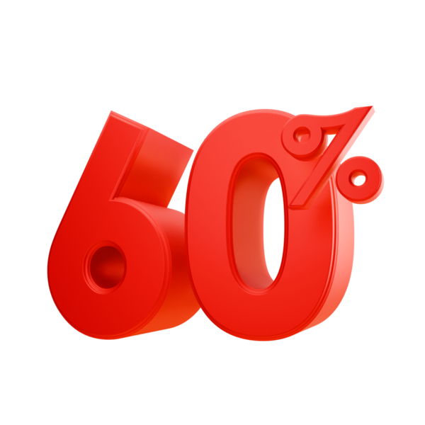 Beyaz arka planda izole edilmiş% kırmızı indirim. vektör illüstrasyonu.
