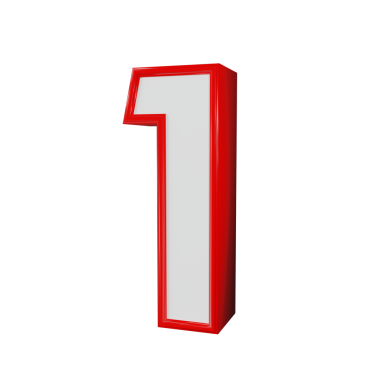 Beyaz arka planda kırmızı bir numara. vektör illüstrasyonu