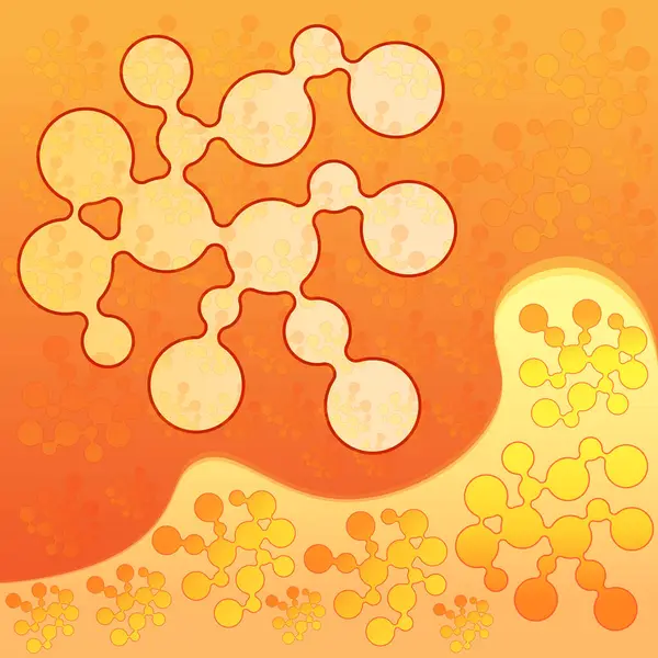 Vibrant Orange Tones ile Soyut Moleküler Yapı Sanatı