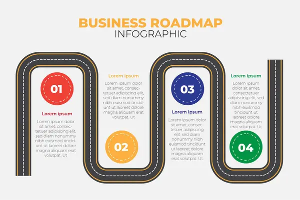 Düz yol haritası bilgi şablonu çizimi