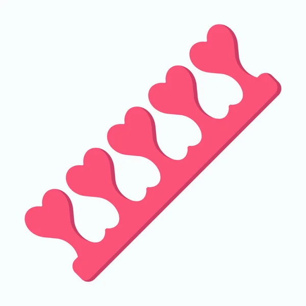 Rózsaszín Lábujj Szeparátorok Kiegészítők Pedikűrhöz Vektor Megvilágítása — Stock Vector