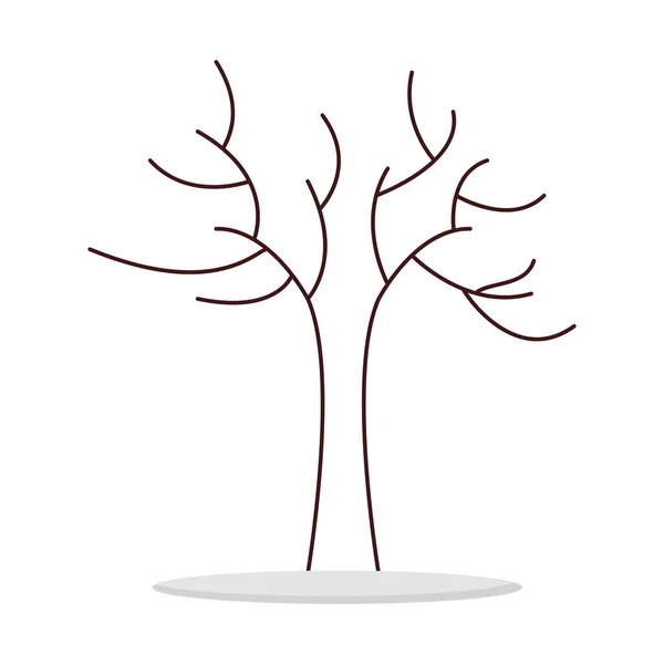 Árvore Inverno Plana Ilustração Vetorial — Vetor de Stock