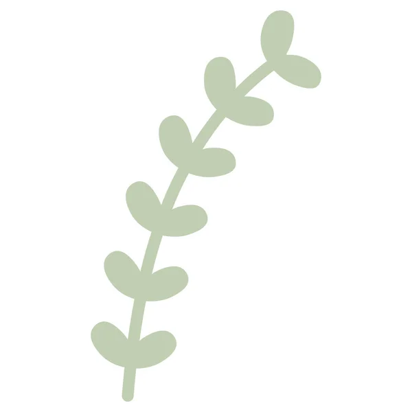 装饰叶型植物平坦 矢量说明 — 图库矢量图片