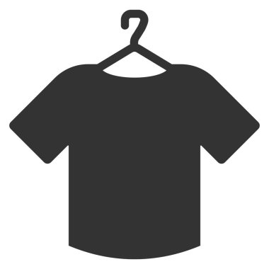 T-shirt on a hanger. Vector flat icon