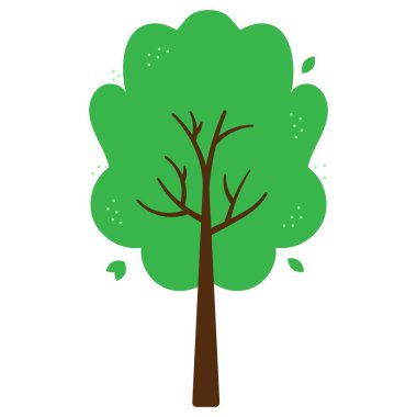 Flat summer tree. Vector illustration