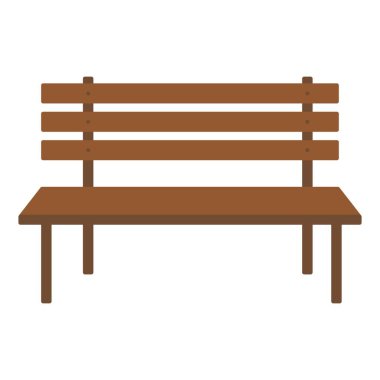 Bench. Park wooden bench illustration
