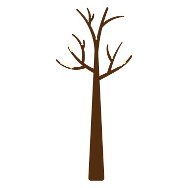 Düz Kış Ağacı. Vektör illüstrasyonu