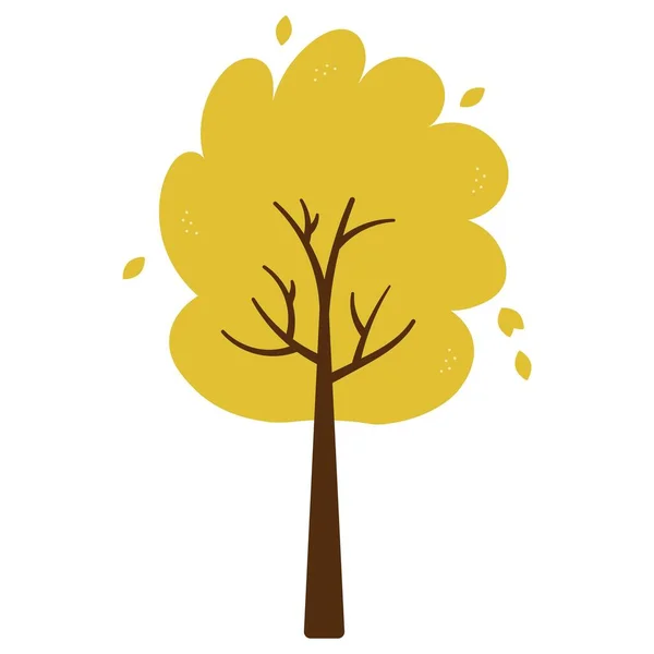Flacher Herbstbaum Vektorillustration — Stockvektor