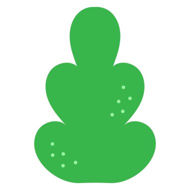 Green shrub doodle illustration. Isolated vector illustration