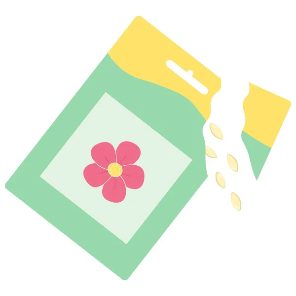 花の種のパケット ベクトル平図 — ストックベクタ