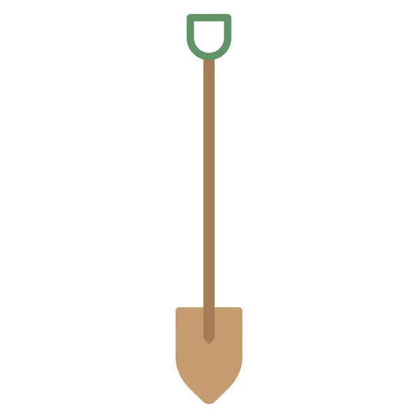 Значок Лопаты Садовый Инструмент Векторная Плоская Иллюстрация — стоковый вектор
