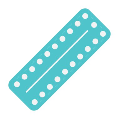 Doğum kontrol hapları. Düz vektör illüstrasyonu