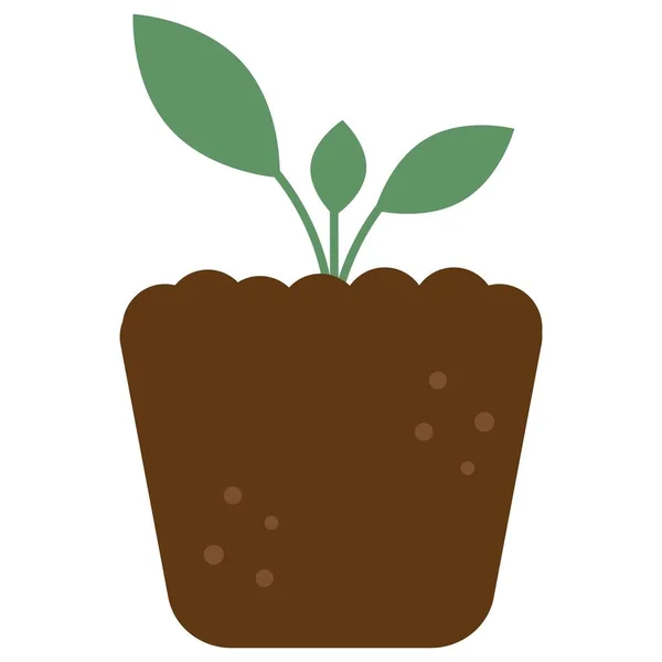 Φυτά Στο Έδαφος Επίπεδη Διανυσματική Απεικόνιση Κήπου — Διανυσματικό Αρχείο