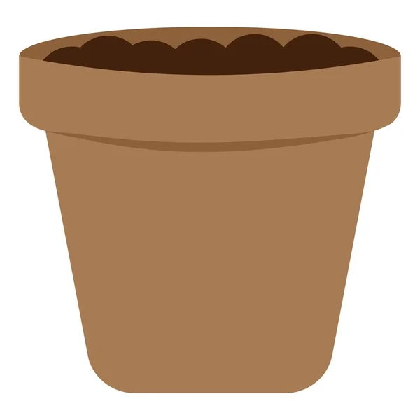 Flower Pot Flat Vector Illustration — Stock Vector