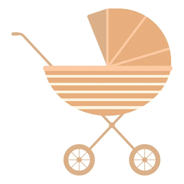 Baby Koets Icoon Een Kinderwagen Vector Platte Illustratie — Stockvector