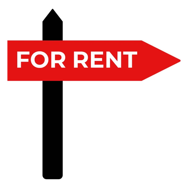 房地产租赁签名 租金的矢量红色标志 — 图库矢量图片