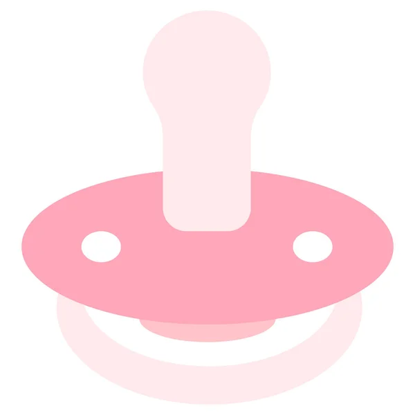 Růžový Dudlík Pro Dívčí Ikonu Vektorová Plochá Ilustrace — Stockový vektor