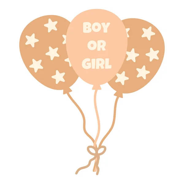 Kız Erkek Taşakları Bebek Partisi Için Balonlar — Stok Vektör