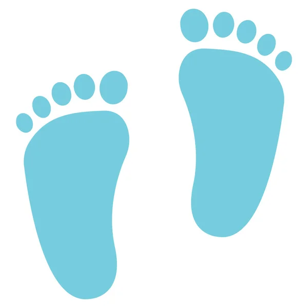 Babyboy Fußabdruck Ikone Vektorflache Illustration — Stockvektor