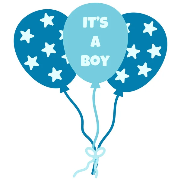 Balls Boy Balloons Baby Shower — Stock Vector