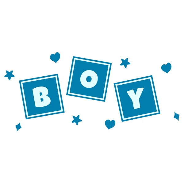 Charmant Baby Boy Blocks Conception Douche Bébé Illustration Vectorielle — Image vectorielle