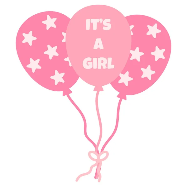 Αρχίδια Είναι Κορίτσι Μπαλόνια Για Baby Shower — Διανυσματικό Αρχείο