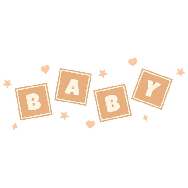 Blocos Bebê Encantadores Projeto Chuveiro Bebê Ilustração Vetorial —  Vetores de Stock