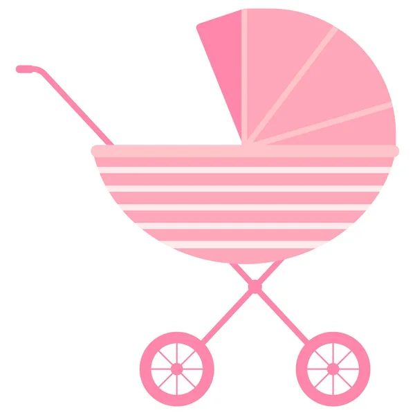 赤ちゃんの馬車のアイコン 赤ん坊の女の子のプラム ベクトル平図 — ストックベクタ