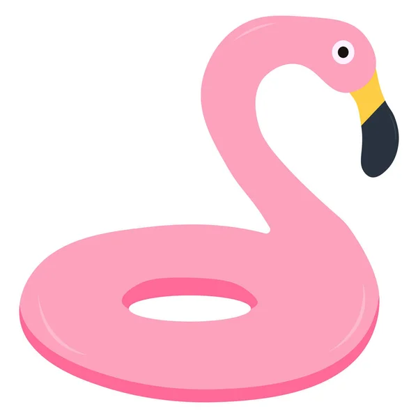 Anillo Baño Flamingo Ilustración Plana Del Vector — Vector de stock