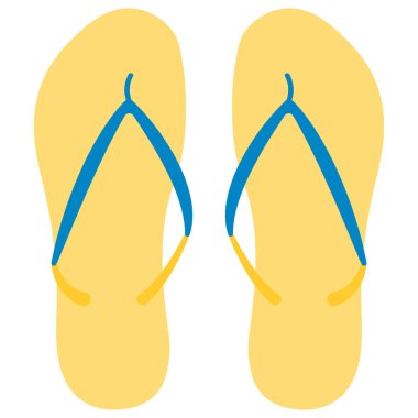 Yaz sarısı terlikler. Vektör düz resimleme