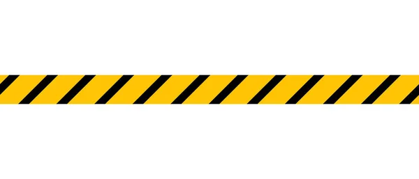 警告テープだ 水平シームレスな境界線 黒と黄色のラインストライプ ベクターイラスト — ストックベクタ