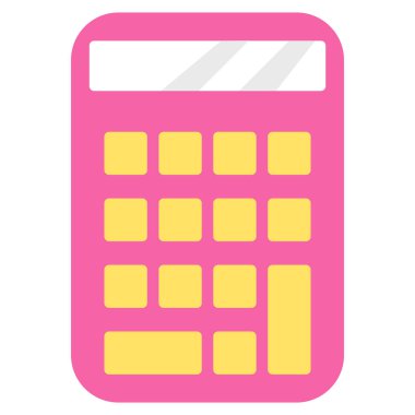 Pembe hesap makinesi simgesi. Vektör düz resimleme