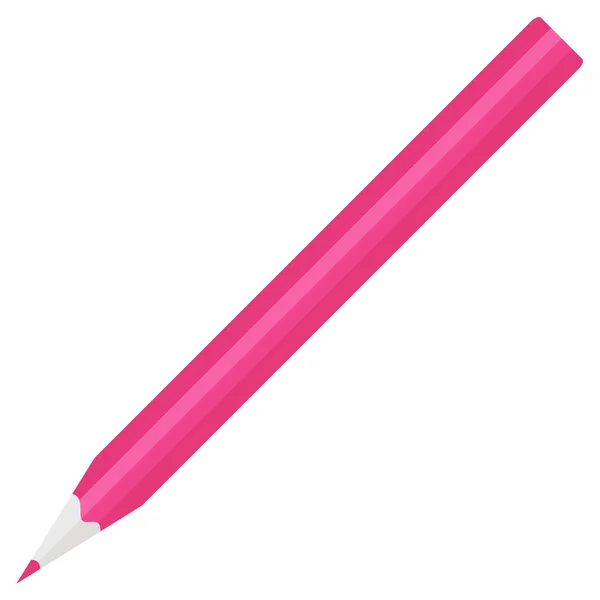 Pink Pencil Icon Vector Flat Illustration — Stock Vector