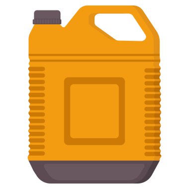 Plastik yakıt bidonu. Düz vektör illüstrasyonu.