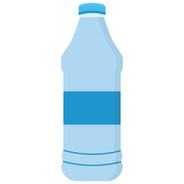 Plastik su şişesi. Vektör düz simgesi