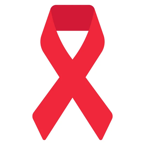 Red Ribbon Sign World Aids Day Vector Icon — Stock Vector