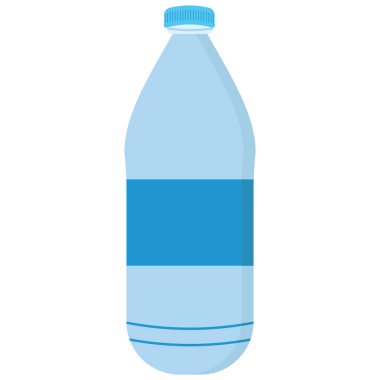 Plastik su şişesi. Vektör düz simgesi
