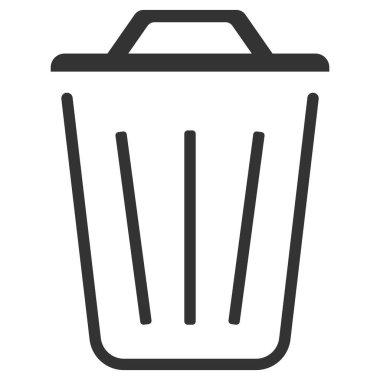 Çöp tenekesinin silüeti. Vektör düz simgesi