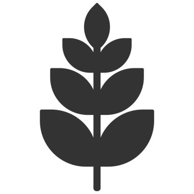 Yapraklı bir bitkinin silueti. Vektör simgesi