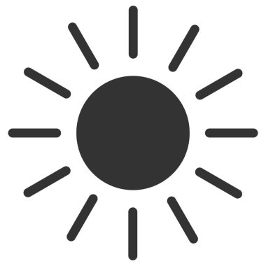 Güneş silueti. Vektör düz simgesi