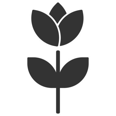 Çiçek silueti. Vektör düz simgesi