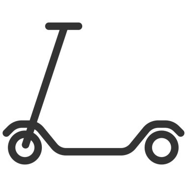 Elektrikli scooter silueti. Vektör düz simgesi