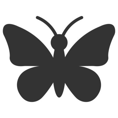 Kelebek silueti. Vektör düz simgesi