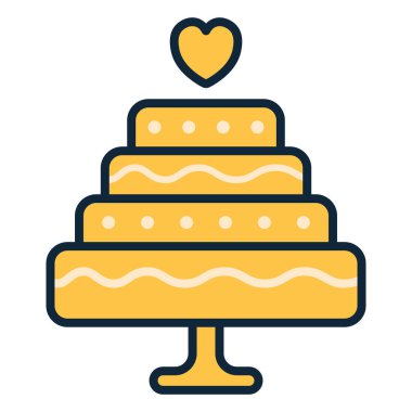 Düğün pastası. Vektör simgesi