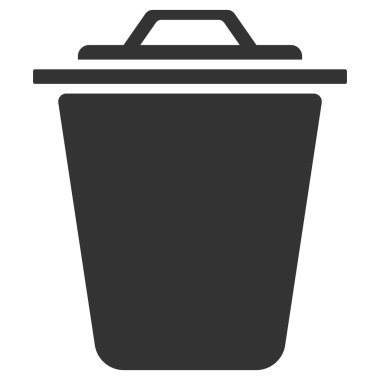 Çöp tenekesinin silüeti. Vektör düz simgesi