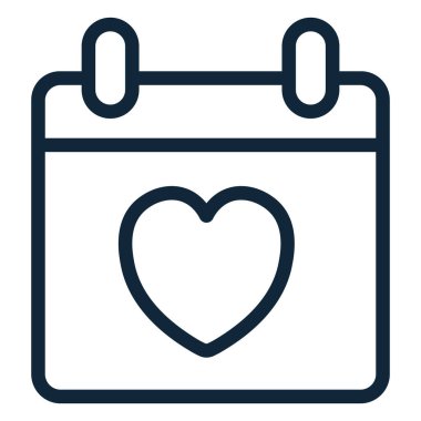 Kalbi olan bir takvim. Vektör simgesi